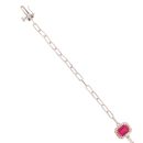 9ct White Gold 0.12ct Diamond And Created Ruby Bracelet 7"