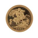 2001 Elizabeth II Fourth Portrait UK Half Sovereign Coin Proof Boxed