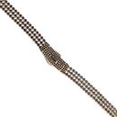 14ct Yellow Gold Monaco Black Cubic Zirconia Pave Chain 16"