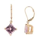 14ct Yellow Gold Amethyst Drop Earrings