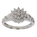 9ct White Gold 0.25ct Brilliant Cut Diamond Twist Cluster Ring