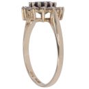 9ct Yellow Gold Sapphire and Cubic Zirconia Cluster Ring