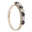 9ct Yellow Gold Cubic Zirconia and Sapphire Half Eternity Ring