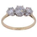 9ct Yellow Gold 1.50ct Brilliant Cut Diamond Graduated Trilogy Ring