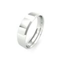 Platinum Soft Chamfered Edge Wedding Band 5mm