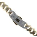 14ct Yellow Gold Monaco Classic Plain Pave Lock Curb Chain 16"