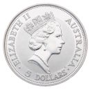 1991 Elizabeth II Kookaburra Australia 1oz Coin