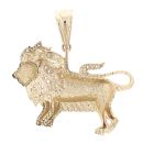 9ct Yellow Gold Cubic Zirconia Lion Pendant