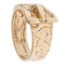 9ct Yellow Gold Patterned Buckle Ring