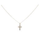 14ct Yellow Gold Child's Cubic Zirconia Cross Pendant & Chain
