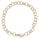 9ct Yellow Gold Patterned and Plain Belcher Bracelet 8"