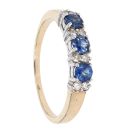 9ct Yellow Gold Sapphire & 0.13cts Diamond Ring by Anya Belle