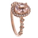 18ct Rose Gold 0.20ct Diamond and Morganite Cluster Ring