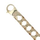 9ct Yellow Gold Patterned Curb Bracelet 8"
