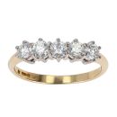 18ct Yellow Gold 0.50ct Five Stone Diamond Ring