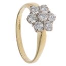 18ct Yellow Gold 1.00ct Brilliant Cut Diamond Cluster Ring
