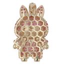 14ct Yellow Gold Pink Gemstone Bunny Pendant