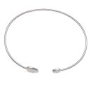 Silver Cubic Zirconia Heart Torque Bangle By Icesia