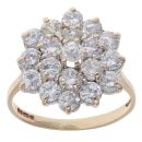 9ct Yellow Gold Cubic Zirconia Daisy Cluster Ring