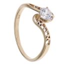 9ct Yellow Gold Cubic Zirconia Mum Heart Ring