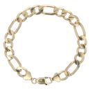 9ct Yellow Gold Figaro Bracelet 8"