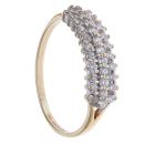 9ct Yellow Gold Three Row Cubic Zirconia Ring