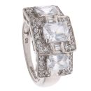9ct White Gold Cubic Zirconia Three Stone Ring