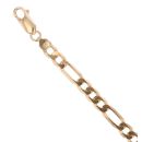 9ct Yellow Gold Figaro Bracelet 7.5"