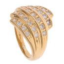 18ct Yellow Gold 1.00ct Brilliant Cut Diamond Five Row Ring