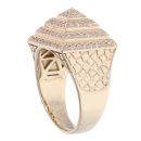 9ct Yellow Gold Cubic Zirconia Pyramid Ring