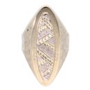 14ct Yellow and White Gold Patterned Signet Ring