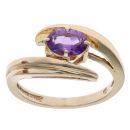 9ct Yellow Gold Amethyst Single Stone Ring