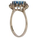 9ct Yellow Gold Cubic Zirconia and Blue Topaz Cluster Ring