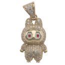 9ct Yellow Gold Cubic Zirconia Bunny Pendant