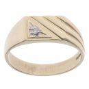 9ct Yellow Gold 0.05ct Diamond Signet Ring