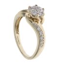 9ct Yellow Gold 0.25ct Brilliant Cut Diamond Cluster Ring