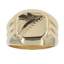 14ct Yellow Gold Patterned Signet Ring