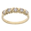 18ct Yellow Gold 0.43ct Brilliant Cut Diamond Five Stone Ring