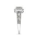 9ct White Gold 1.00ct Emerald Cut Lab Grown Diamond Halo Engagement Ring