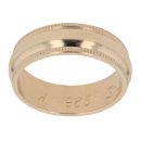 9ct Yellow Gold Milligrain Patterned Wedding Band 5.6mm