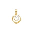 22ct Yellow Gold Heart Pendant with Cubic Zirconia