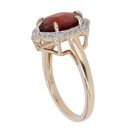 9ct Yellow Gold Garnet and Cubic Zirconia Hexagonal Cluster Ring