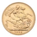 1899 Victoria Old Head UK Full Sovereign Coin