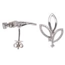 18ct White Gold 0.25ct Brilliant Cut Diamond Leaf Earrings