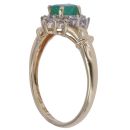 9ct Yellow Gold 0.25ct Diamond and Emerald Cluster Ring