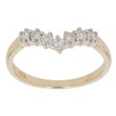 9ct Yellow Gold 0.25ct Brilliant Cut Diamond Wishbone Ring