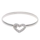Silver Child's Cubic Zirconia Heart Bangle By Icesia
