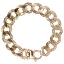 9ct Yellow Gold Plain Curb Bracelet 9"