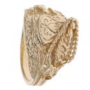 9ct Yellow Gold Patterned Saddle Ring