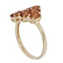 9ct Yellow Gold Orange Gemstone Cluster Ring